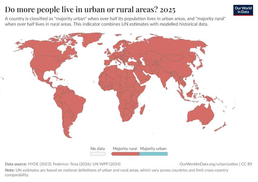 A thumbnail of the "Do more people live in urban or rural areas?" chart